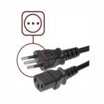 Cable De Poder Con Ficha 3 En Línea 2mts