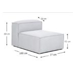Sofa Blokk Modulo Central Gris