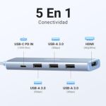 Hub Ugreen Usbc Hdmi 4k 5 En 1 Blue